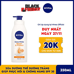 Sữa Dưỡng Thể Dưỡng Trắng NIVEA Giúp Phục Hồi & Chống Nắng SPF 30 (350ml) - 88311