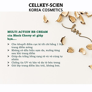 Combo Kem Nền Kem Chống Nắng Che Khuyết Điểm Kiềm Dầu Dưỡng Trắng Chống Nhăn Cho Da Nhạy Cảm Cellkey-Scien BB Sun Cream (80ml)
