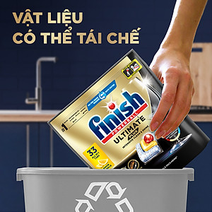 Viên rửa chén bát hương chanh Finish Ultimate plus All in 1, túi 33 viên - Dòng siêu cao cấp
