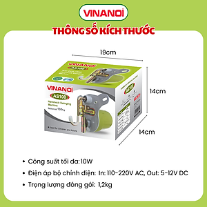 [Mẫu mới cao cấp ]Máy Đưa Võng Tự Động Cao Cấp Vinanoi Asanta AS100 - Sức Đưa 100 Kg Cho Cả Mẹ Và Bé, Dùng Điện 110-220v và pin sạc dự phòng