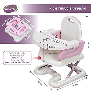 Ghế ăn dặm cho bé gấp gọn và nâng hạ độ cao Mastela 7110 - 7112 - Ghế tập ăn dặm đạt chuẩn ASTM Mỹ BPA Free