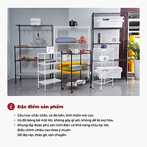 Kệ sắt đa năng 5 tầng tùy chỉnh mặt lưới, khung thép carbon