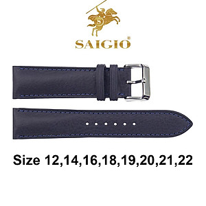 Dây Đồng Hồ Da Bò Thật 100%, Kiếu Cổ Điển, Cao Cấp - Sang Trọng, Mặt Lót Chống Thấm Mồ Hôi, Tích Hợp Lớp Gia Cố Chống Giãn Đặc Biệt, Phụ Kiện Khóa và Chốt Bằng Thép Không Gỉ 316L, Nhiều Màu, Nhiều Size - Hàng Chính Hãng SAIGIO