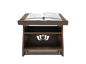 Kệ để kinh phật hoa sen bằng gỗ MDF phủ Melamine 2 mặt/ Bàn tụng kinh/ bàn đọc sách