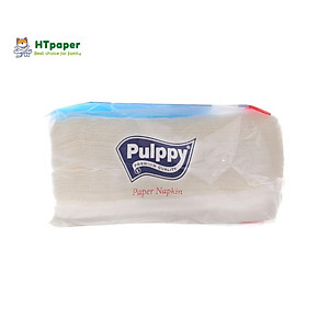 Khăn giấy vuông Pulppy khổ lớn 33 x 33 cm mềm mịn 100 tờ - HTpaper