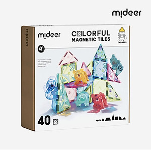 Đồ chơi xếp hình nam châm ánh sáng cầu vồng Mideer Colorful Magnetic Tiles cho bé từ 3 tuổi trở lên