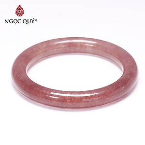 Vòng tay liền khối đá thạch anh dâu mệnh hỏa. thổ - Ngọc Quý Gemstones