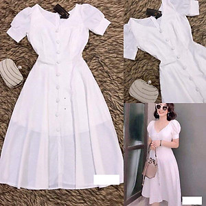 ĐẦM VINTAGE TAY PHỒNG MYMY