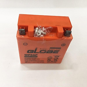 Ắc quy khô xe máy Globe WP5AP 12V-5AH Dream Wave anpha Future Sirius Jupiter Taurus Revo Viva Angel acquy