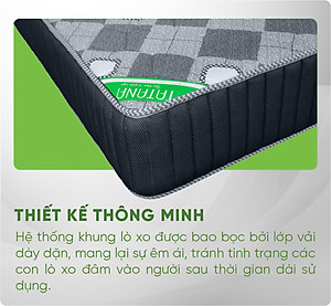 Nệm lò xo liên kết Tatana Liza-Độ cao 25cm-Bảo hành 6 năm
