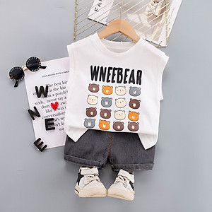 Bộ đồ bé trai sát nách phong cách Hàn Quốc - Bộ quần áo bé trai từ 9-20kg (SS-3139B)