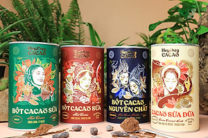 Bột cacao sữa dừa tự nhiên, thuần chay – Lon 350g – Bộ sưu tập sản phẩm cacao "Thật" Heydaycacao