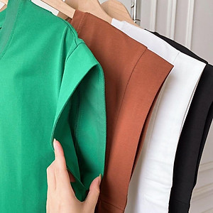 Áo cánh dơi cộc tay cotton cổ tròn, co giãn, rộng