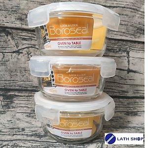 Bộ 3 Hộp thủy tinh tròn Lock&Lock LLG822 400ml