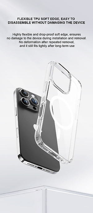 Ốp lưng trong suốt sạc từ tính dành cho iPhone 16 / 16 Plus / 16 Pro / 16 Pro Max - Hàng chính hãng