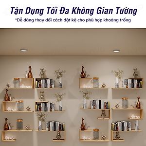 Kệ Gỗ Chống Ẩm Treo Tường Chữ J FIVO FB42 Thiết Kế Âm Tường, Đa Dạng Cách Trang Trí, Chịu Lực Tốt Giá Rẻ