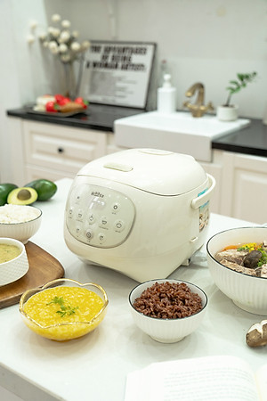 Nồi Cơm Điện Lòng Gốm 1,2L HAATZ CIM250 Công Suất 500W, 6 Chế Độ, Hẹn Giờ, Hàng Chính Hãng