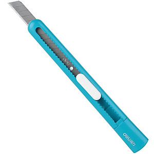 Dao rọc giấy mini nhỏ 80mm Deli - 4 màu Xanh dương/ Cam/ Trắng/ Vàng - 2025