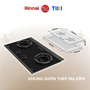 Bếp gas âm đầu đốt trong Rinnai RVB-2SCHi(SB) mặt bếp kính SCHOTT và kiềng bếp gang - Hàng chính hãng