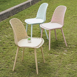 Ghế nhựa đúc tựa lưng đan lưới