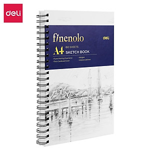 Sổ Tay Vẽ Phác Thảo 160gsm 120 Trang Finenolo Deli - Sketchbook Giấy Trơn Gáy Xoắn Ngang Và Dọc - Vẽ Kí Hoạ Phác Thảo Chì, Màu Nghiệp Dư, Chuyên Nghiệp