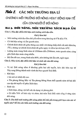 Sách Bồi Dưỡng Học Sinh Giỏi Địa Lí Lớp 7 (Tái Bản)