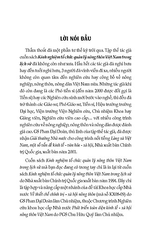 Kinh Nghiệm Tổ Chức Quản Lý Nông Thôn Việt Nam Trong Lịch Sử