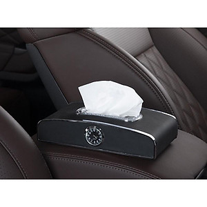 Hộp Đựng Khăn Giấy Trên Ô Tô Có Đồng Hồ Và Bảng Số Điện Thoại Cao Cấp