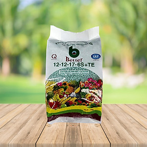 Phân bón Better xanh 12-12-17-6S (1kg/gói) | Chống rụng hoa và trái non | Chuyên dùng cho mọi loại cây