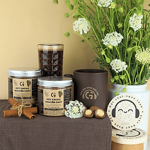 Bột cacao nguyên chất GUfoods - Thành phần tự nhiên, Không pha trộn, Eat clean, Pha chế healthy, Làm đẹp (hũ 150g)