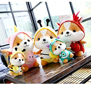 Gấu bông chó Shiba cosplay hình thú các loại siêu dễ thương cute (23cm--->50cm)  hàng xịn cao cấp an toàn cho người sử dụng