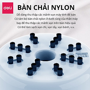 Máy hút bụi mini không dây cầm tay nhỏ nhắn tiện dụng Deli - Lực hút ổn đinh - Phù hợp vệ sinh bàn phím, laptop, góc học tập, nhà bếp, ô tô - Trắng / Xanh dương - Hàng chính hãng -18883