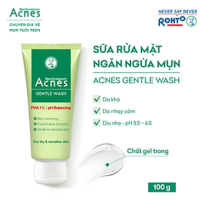 Sữa rửa mặt ngăn ngừa mụn dạng gel Acnes Gentle Wash 100g