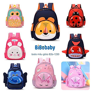 Balo cho bé mẫu giáo 2 3 4 5 tuổi ba lô quả trứng hình thú voi cá mập ngựa hổ  hình nổi 3D1230