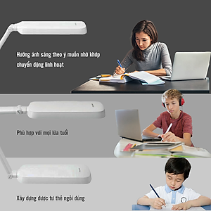 Đèn bàn học bảo vệ mắt Philips LED RobotPlus DSK601 RD 13W ánh sáng trung tính 4000K, 4 cấp độ sáng