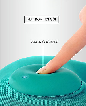 Gối hơi kê cổ bơm tự động, mềm mại, thiết kế hình chữ U giúp giảm đau cổ, có nút cài, phù hợp cho văn phòng và du lịch  Phượt Dã Ngoại Đi Chơi Quà Tặng Nam Nữ