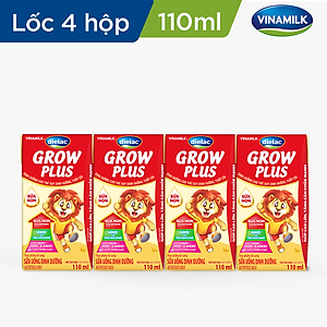 Thùng 48 Hộp Sữa Bột Pha Sẵn Vinamilk Dielac Grow Plus - Đỏ 110ml