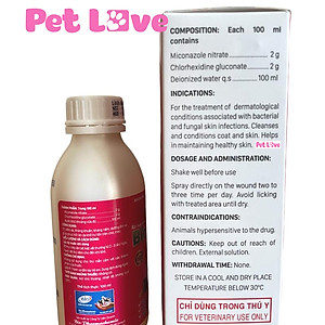 Chai xịt viêm da, nấm da chó mèo Bio Clear Spray (100ml)