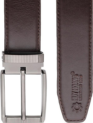 Thắt Lưng Nam Viền Chỉ Huy Hoàng HT4130 (120 x 3.5 cm) - Nâu