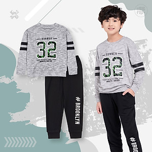 Bộ bé trai BIGFOX - MISS MEOW thu đông, bộ dài tay cho bé phong cách Âu Mỹ in số 32 12 - 43kg