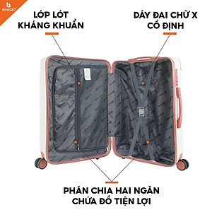 Vali du lịch BAMOZO 8809 vali kéo nhựa được bảo hành 5 năm