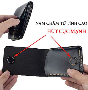Ví sen 3 da bò Pullup V122, bóp mini nam nhỏ gọn hai màu đen và nâu, đường chỉ may tinh tế, đựng thẻ kẹp tiền tiện lợi,fullbox, thương hiệu Bụi leather chuyên đồ da thật