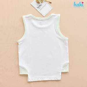 Bộ quần áo sát nách phối màu xẻ sườn vải Modal cao cấp BM012 quần áo hè cho bé; đồ bộ mặc nhà cho bé; set ba lỗ bé trai bá gái sợi sồi siêu mềm mịn HAKI (từ 4kg - 15kg)