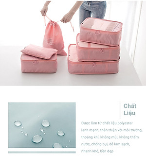 Set 7 Túi Đựng Đồ Du Lịch Cho Vali KUNBE Nhiều Kích Cỡ Đa Năng Giúp Vali Luôn Gọn Gàng Ngăn Nắp