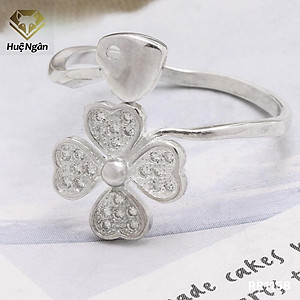 Nhẫn bạc Ý 925 Huệ Ngân - Cỏ bốn lá may mắn RR1158