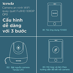 Camera IP Wifi Tenda CP3 Full HD 1080P 360° - Hàng Chính Hãng
