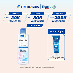 Nước tẩy trang sạch sâu dưỡng trắng Hada Labo Micellar Water Whitening 240ml