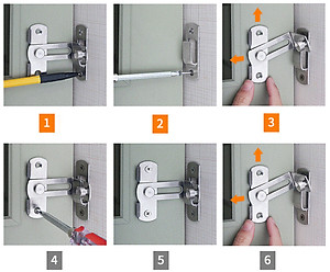 Then Chốt Cài Cửa Hình Chữ L KUNBE, Chốt Khóa Cài Cửa Góc Vuông 90 Độ Bằng Thép Không Gỉ, An Toàn Tiện Lợi Nhiều Kích Thước