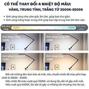 Đèn bàn học Led bảo vệ mắt Ergo Edge 2 DandiHome chống cận để học tập, làm việc, có thể kéo dài, gấp gọn - 4 chế độ sáng