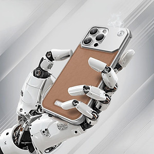 Ốp Lưng da đẳng cấp cho IPhone 15 / 14 Pro Max hiệu NJOYNY Phone, ngăn đựng nước hoa , sạc không dây - Hàng chính hãng